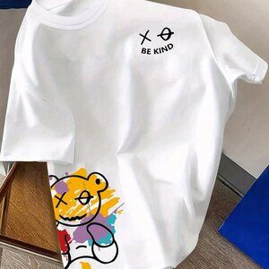 Cute Doodle White T - shirt, Spreading a Friendly Trend